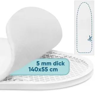 Villkin Bügelbrettunterlage 5mm dick und individuell zuschneidbar - Polsterung | Universelle Passform | Ideal für Dampfbügeleisen | für alle Bügelbretter