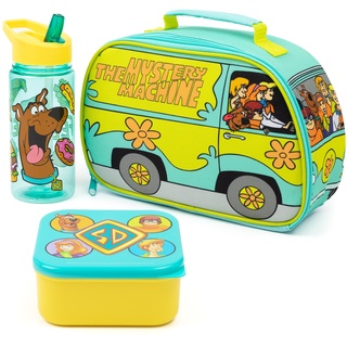 Scooby Doo Lunchbox Mystery Machine Lunch Bag Flasche und Snacktopf-Set für Kinder | Blau-Grün-Charakter-Tupperware | TV-Show-Film-Merchandise