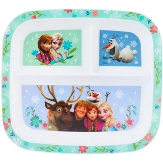 Disney Frozen 3-teilige Kinderteller - BPA-frei, langlebig & farbenfroh Essen für Kinder, perfekt für ausgewogene Mahlzeiten - ab 36 Monaten
