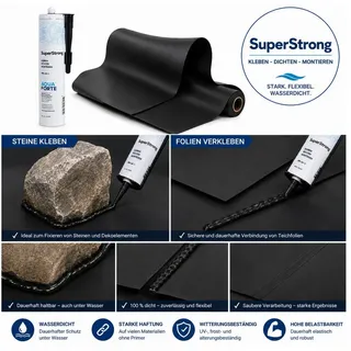 AquaForte Aquarien-Substrat AquaForte schwarz Teichkleber Aquarienkleber Unterwasserkleber Super-S