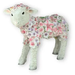 colourliving Gartenfigur Deko Schaf Florence Lamm Figur stehend Schaf Deko, (Blumenschaf), 45 cm lang, Dekofigur Schaf, handbemalt, detailreich hergestellt bunt