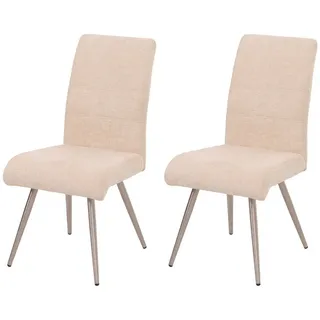 MCW Esszimmerstuhl MCW-G55-S-C (Set, 2 St), Rückenlehne mit Ziernaht beige