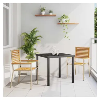 furnicato Garten-Essgruppe Moderne Garten-Stapelstühle 54x56x90 cm Braun und Beige mit, (1-tlg), Stapelbare Sitzgruppe, UV-beständig und mit stabilem Stahlgestell beige|braun