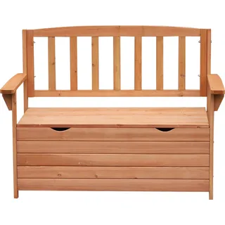 Outsunny Gartenbank aus Tannenholz mit Stauraum, Maße 112L x 58B x 84H cm   Aosom