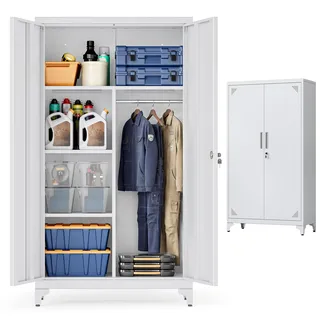 Songmics Mehrzweckschrank 80 x 40 x 165 cm Mattgrau