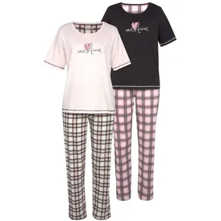 vivance dreams by lascana Vivance Dreams Pyjama kariert rosa/schwarz 32/34