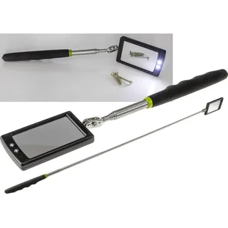 ChiliTec Teleskop Spiegel mit LED Beleuchtung Gesamtlänge 28-88cm Spiegel