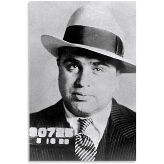 Poster, Motiv: American Gangster und Geschäftsmann, Al Capone, Retro, Leinwand, Kunstdruck, modernes Design, 30 x 45 cm