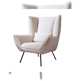 KAWOLA Sessel IVA Cord 90 x 112 x 90 cm cremeweiß
