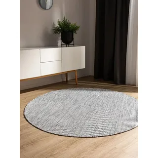 benuta Ron Handwebteppich Ø 240 cm Beige/Schwarz