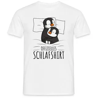 Spreadshirt T-Shirt Offizielles Schlafshirt Pinguin Männer T-Shirt (1-tlg) weiß 3XL