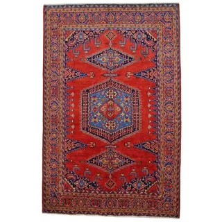 Borento Orientteppich Perserteppich Sarough 330 x 220 cm, rechteckig, Handgeknüpft rot