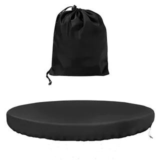 Grillplatte Abdeckung Schwarz Rund - Wasserbeständige Schutzhülle für Feuerplatte (80cm)
