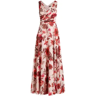 Vera Mont Abendkleid Plissee Rot/Weiß 38