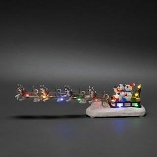 Konstsmide LED-Szenerie Schneemann und Hundeschlitten  (L x B x H: 37,5 x 6,5 x 8,5 cm, Timer, LED)