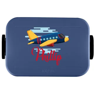 EZYshirt® Bento Brotdose mit Fächern, niedliches Flugzeug Personalisierte Lunchbox mit Bento-Einsatz - Einheitsgröße