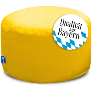 Bruni Pouf Sitzhocker L in Gelb – runder Sitzpouf, Indoor und Outdoor als Fußhocker, Yoga-Sitzkissen, Meditationskissen geeignet, in Deutschland gefertigt