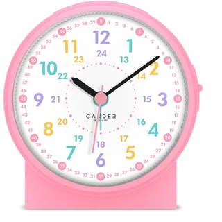 Cander Berlin MNU 1009 H Kinderwecker Wecker Kinder lautlos geräuschlos Lernuhr Kinderuhr Licht Snooze Tischuhr Beleuchtung geräuscharm Schlummer pink rosa