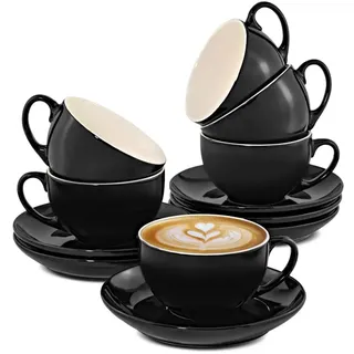 Cosumy 6er Cappuccino Tassen Set mit Untertassen - Keramik | Gr.: onesize