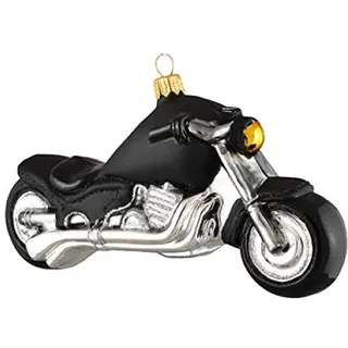 Christbaumschmuck,Weihnachtskugel Motorrad,Chopper schwarz, 16 cm
