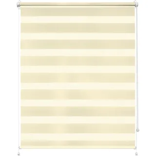 Rettika Doppelrollo Klemmfix ohne Bohren – Ecru – Breite 70 cm, Höhe 220 cm – Duo Rollo für Innenräume, Sichtschutz Fensterrollo mit Lichtregulierung