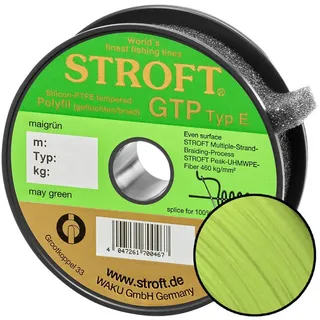 Waku Stroft Angelschnur Stroft Schnur GTP Typ E geflochten maigrün 150m, 150 m Länge, 0.25 mm Fadendurchmesser, (1-St), 12kg Tragkraft grün Ø Faden: 0.25 mm