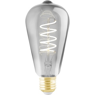 EGLO connect.z Smart-Home LED Leuchtmittel E27, ST64, ZigBee, App und Sprachsteuerung Alexa, dimmbar, warmweiß, 4 Watt, Vintage-Glühbirne Rauchglas