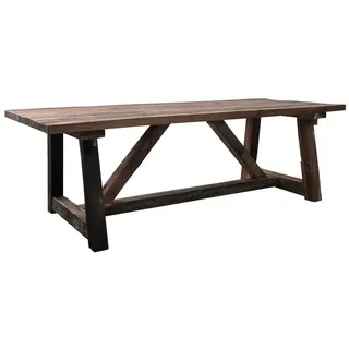 MASSIVMOEBEL24.DE BASSANO Esstisch #111 Teak Altholz - Verschiedene Größen, Farbe:Natur unbehandelt Größe:190x100 cm