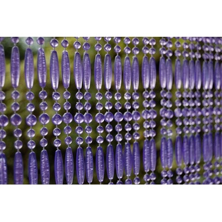 Türvorhang CASA FREJUS 4 Perlenvorhang lila, La Tenda, Ösen, transparent, 100 x 230 cm, Perlen - Länge individuell kürzbar lila 100 cm x 230 cm