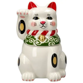 Figuren Shop GmbH Dekoobjekt Maneki Neko Keksdose – Winkekatze Keramik Figur 22 cm Glücksdose