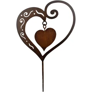 Rostikal Rost Gartenstecker Herz Deko 62 cm Gartendeko Vintage Deko Wohnzimmer Geschenk Hochzeit