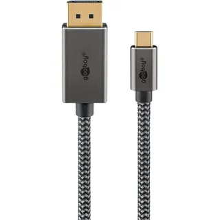 goobay USB-C zu DisplayPort 1,0 m Schwarz/Silber