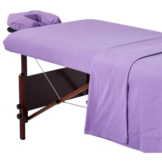 Master Massage Deluxe Massageliegenbezug, Flanell, Violett, 3-teilig