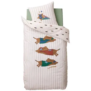 vertbaudet Bettbezug Bettwäsche-Set Kinder SUPER-DACKEL blau 150 cm x 140 cm