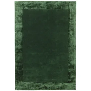 KADIMA DESIGN Teppich Wolle-Viskose-Mix einfarbig 120x170 cm Grün Handgefertigt Strapazierfähig KADIMA DESIGN