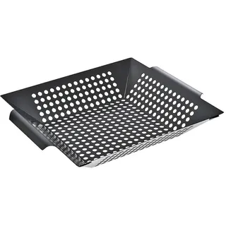 CHEFGASTRO BBQ Gemüsekorb XL, Grillwok | 30,5x30,5cm | Stahl, pulverbeschichtet