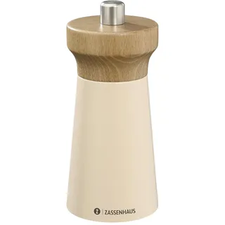 Zassenhaus Salzmühle WESTERLAND 12 cm, Buchenholz, Keramikmahlwerk | Gewürzmühle, stufenlos einstellbar von pulverfein bis grob, für Salz und getrocknete Kräuter