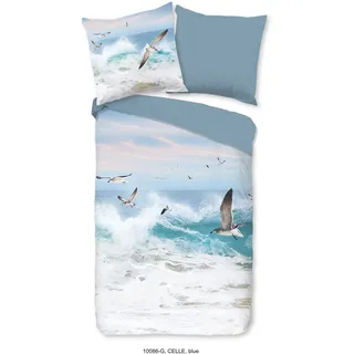 Muller Textil Celle Wendebettwäsche Renforcé Blau 135 x 200 cm + 2 x 80 x 80 cm