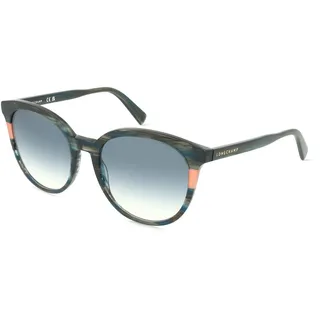 Longchamp LO752S Damen-Sonnenbrille Vollrand Rund Acetat-Gestell, blau