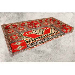 CaddeBuy Sofa Arabische Sitzecke, Sark Kösesi, Sitzkissen, Orientalisches Sofa, 22 Teile rot