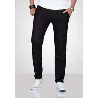 Alessandro Salvarini Chinohose Herren Hose kariert – Regular Fit Baumwollhose Karierte Chino Hose mit Stretchkomfort schwarz 33