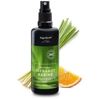 Allgäuquelle Raumduft Bio Infrarotkabinen-Spray Allgäuer Erfrischung Raumduft (1 x 100ml), mit Lemongrass, Orange und Bergamotte