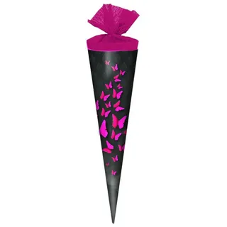 Schultüte / Zuckertüte / Länge: 35cm / rund / "Schmetterlinge"