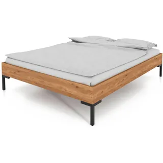 byoak Bettgestell, Wildeiche, Holz, Echtholz,Eiche, 200x220 cm, Schlafzimmer, Betten