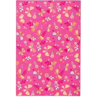 Snapstyle Schmetterling Kinderteppich 80 x 160 cm Pink/Rosa