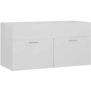 vidaXL Waschbeckenunterschrank Hochglanz-weiß 90x38,5x46cm - vidaXL,