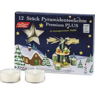 Ebersbacher Kerzenfabrik GmbH Saico Premium Pyramiden-Teelichte, weiß, durchsichtig, groß