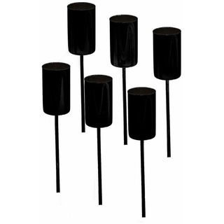 Spetebo Kerzentülle Kerzenpick für Tafelkerzen 6er Set - schwarz (Set, 6 St., 6er-Set), Stecker Advents - Weihnachts Gesteck - Kerzenpick für Stabkerzen schwarz