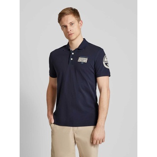 Slim Fit Poloshirt mit Label-Patch Modell 'E-AMUNDSEN', Marine, XXL