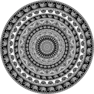 Miracle Home Mandala Mandala/Pareo Multi 309 180 diametro Schwarz